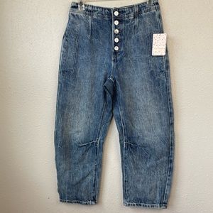 We The Free Spring Garden Denim Cropped Jeans Size 24